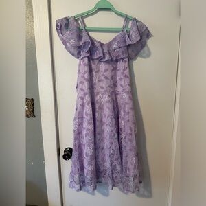 Light Purple Lace A-line Off Shoulder Cocktail Dress